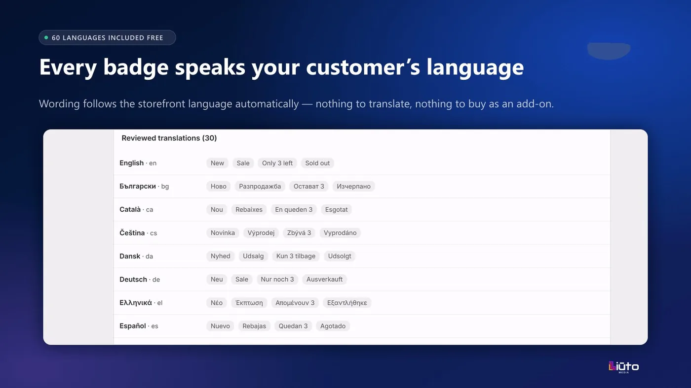 Badgely – Languages