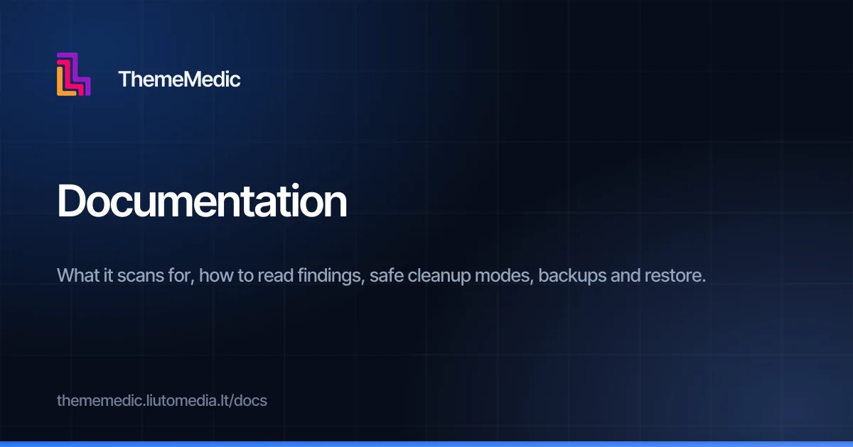 ThemeMedic – Findings & docs