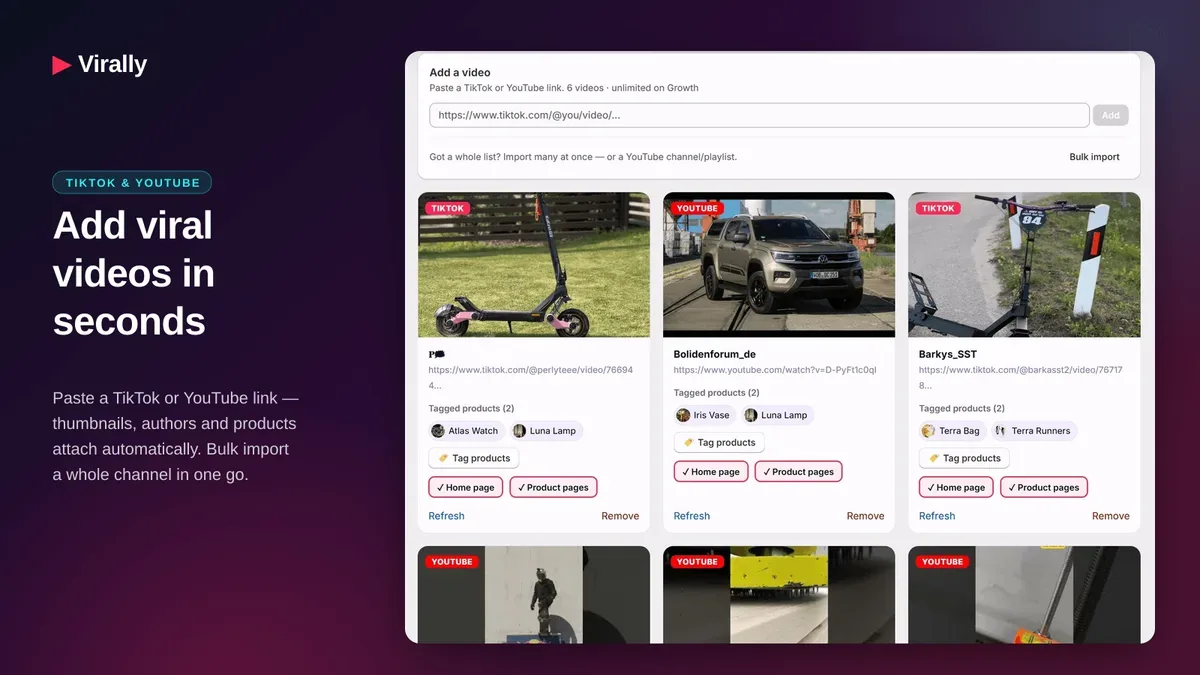 Virally – Add videos