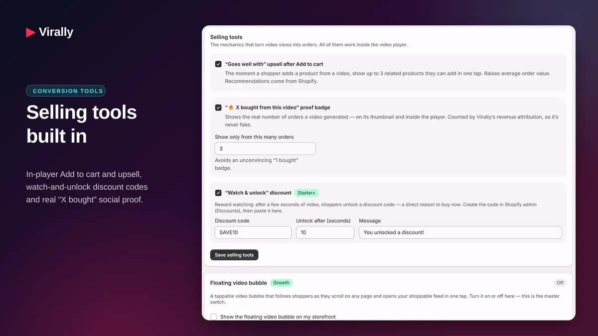 Virally – Selling tools